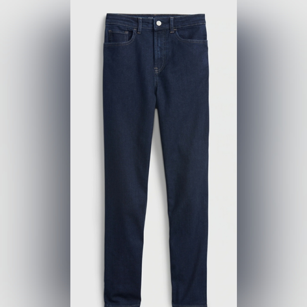 Gap Teen Sky High Rise Dark Blue Skinny Ankle Jeans With Washwell Size 10